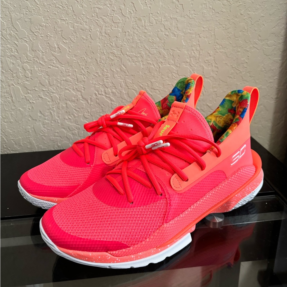 Under Armour Curry 7 Sour Patch Kids Peach multiple sizes New